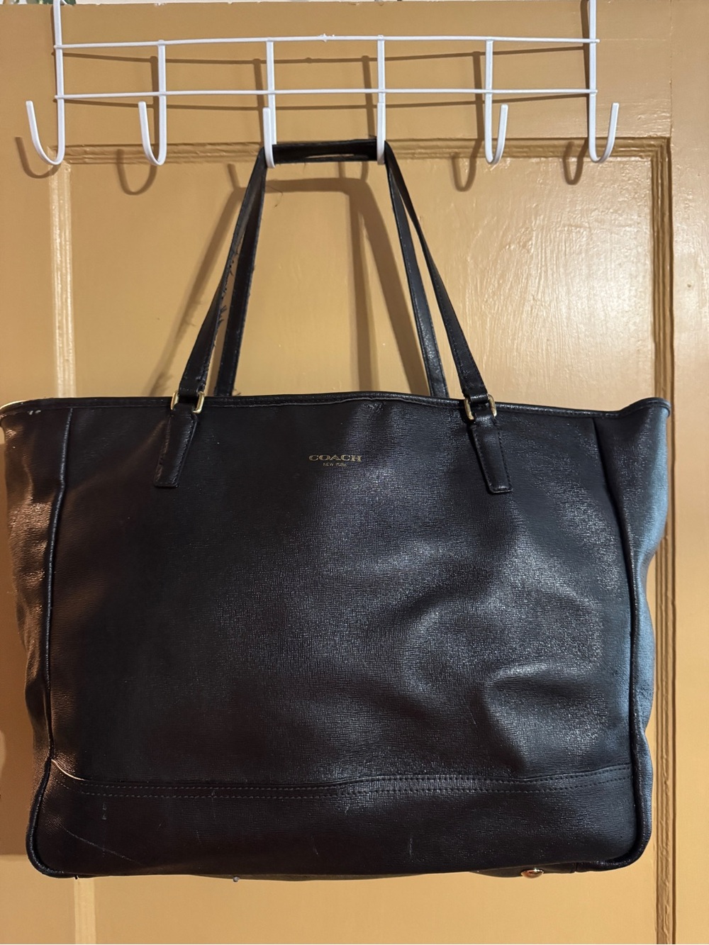 Coach Black Leather Tote Bag - Extra Lg Work Bag